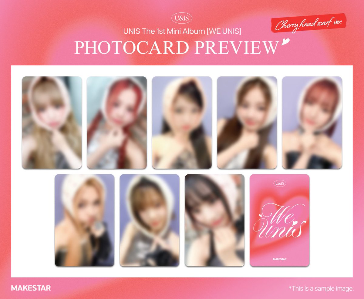 WTS/LFB
PHGO

UNIS 'WE UNIS 'MAKESTAR VCE FANSIGN POB PHOTOCARD 

Magical and cherry head scarf ver.

450 each 

50% DP
NETA
DOO and DOP till 5/1
Dm or comment to order