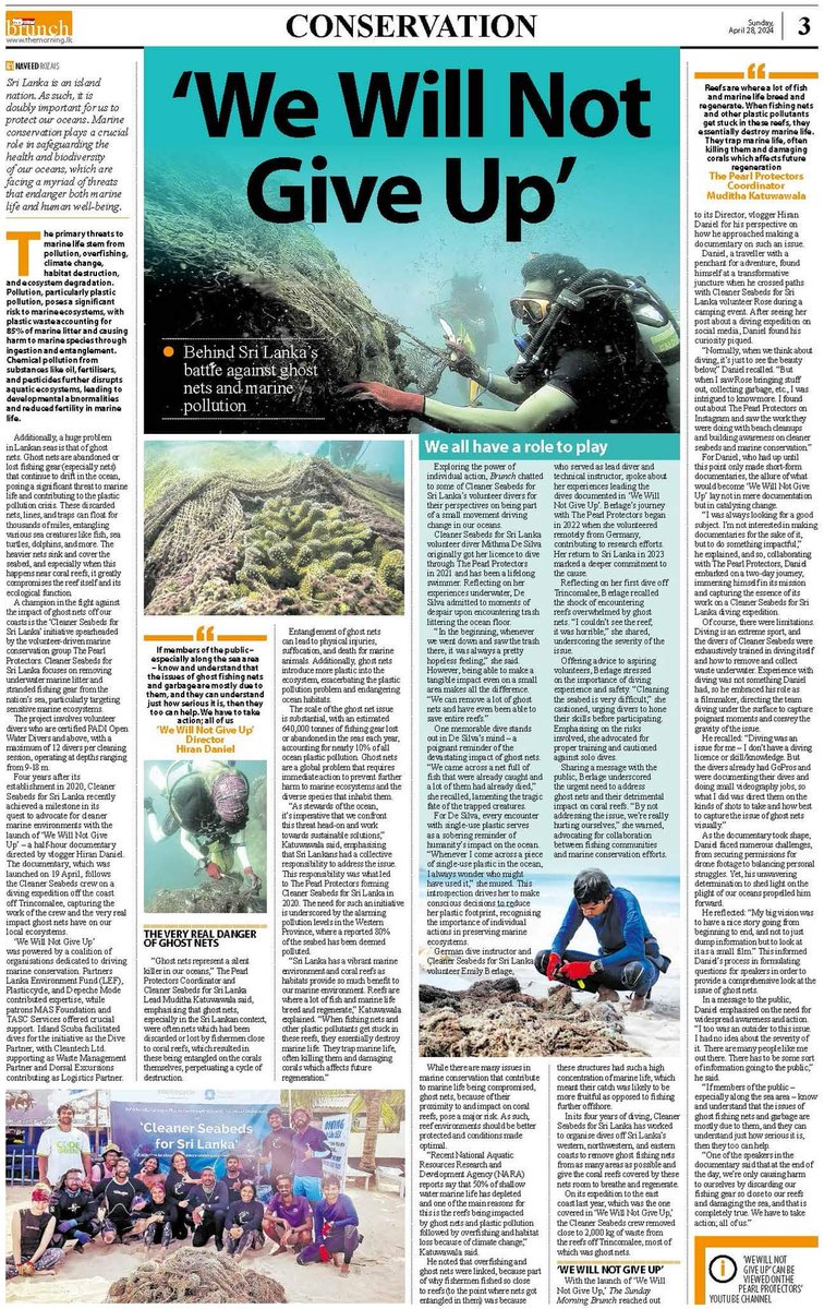 'We Will Not Give Up' - Cinematic Documentary featured on <a href="/brunch_lk/">Brunch.lk</a> 

#cleanerseabedsforSL