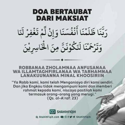 doa bertaubat dari maksiat