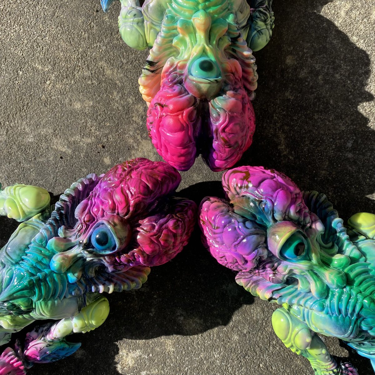 More Wip 🎉 Alien Xam (2.0) colors over marbled #sofubi ! Original design & sculpt by the Legendary @artist_paul_komoda 🙌 #maxtoy #maxtoyco #xam #alien #kaiju #monster #toy