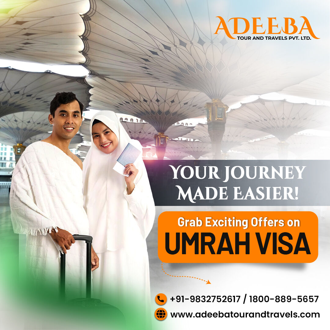 Adeeba Tour and Travels is offering great deals on Umrah Visa.🕋✈️ Dial ☎️91-9832752617 to book your pilgrimage.

#Umrah #UmrahTour #UmrahVisa #AdeebaTourandTravels #Allah #SWT #HajjUmrah #UmrahPackages #UmrahVisaOffers