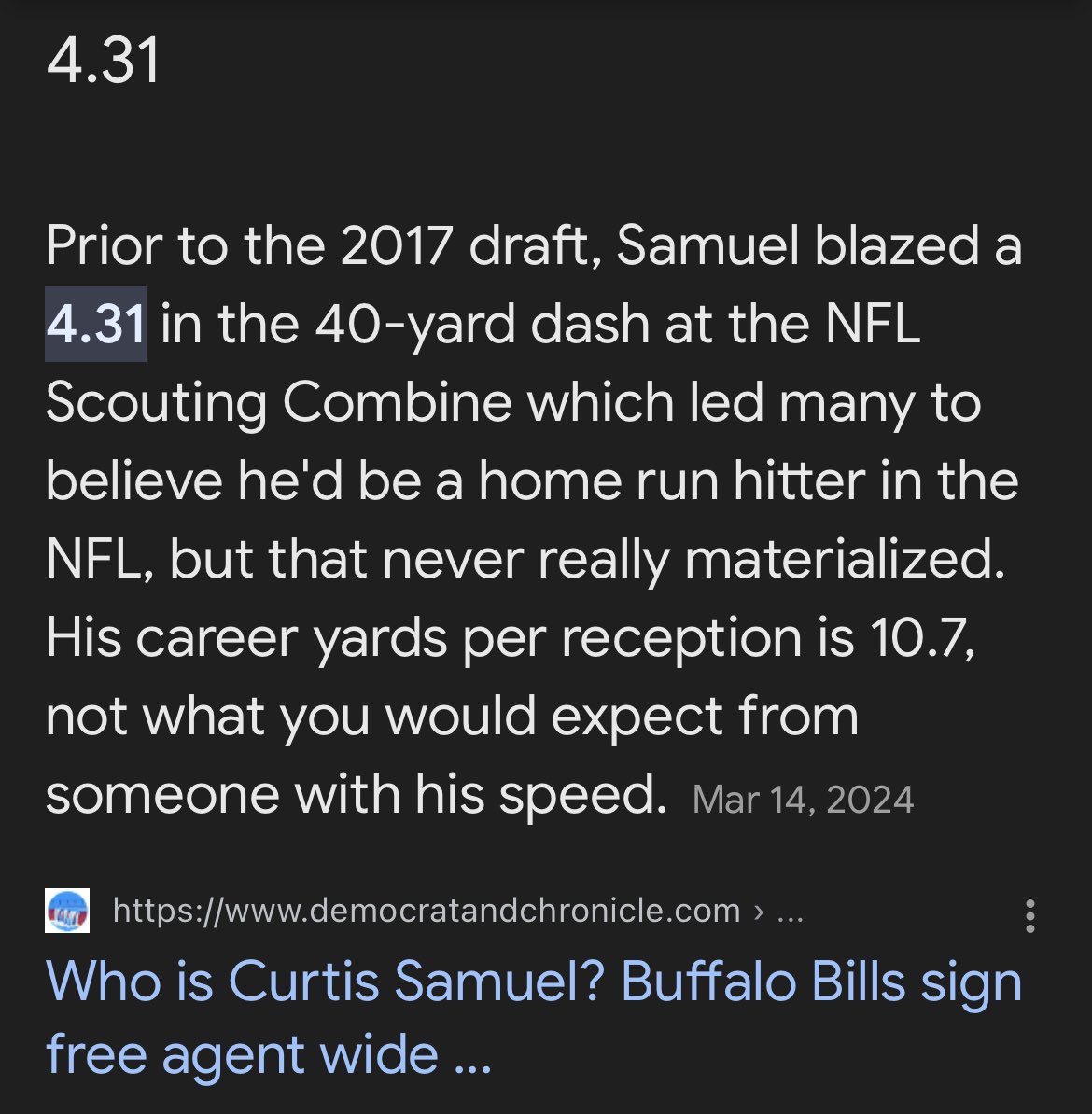 People wanting a speedy WR in the Draft for the #Bills forgot we already got one
