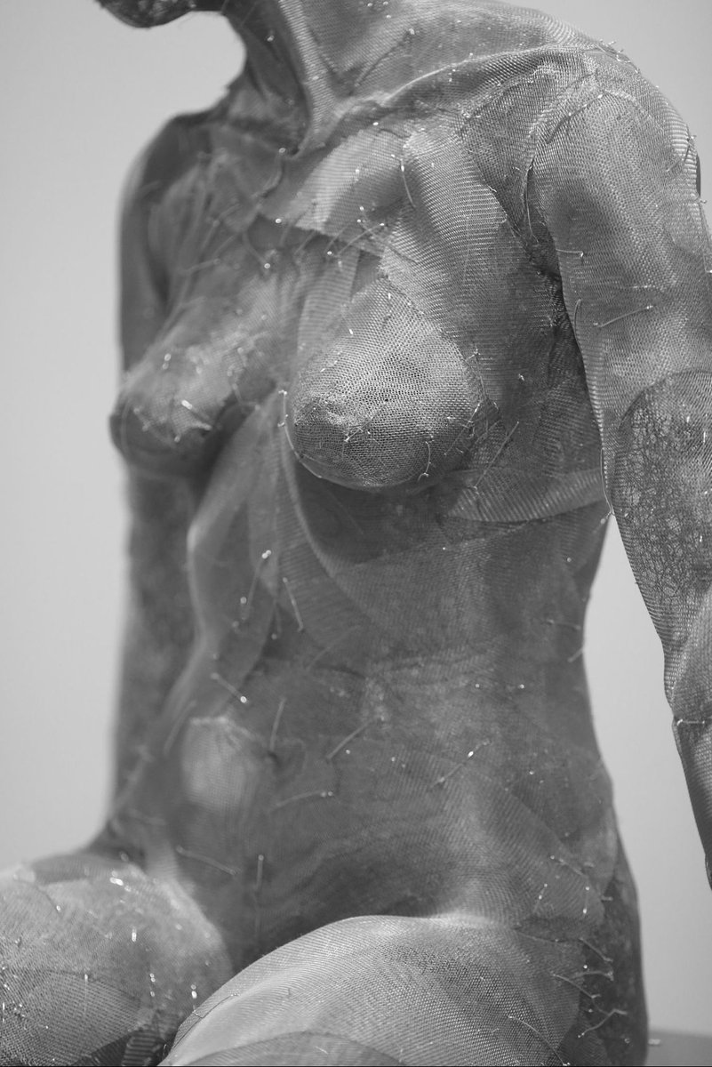 HAPPY INTERNATIONAL SCULPTURE DAY 🛠️⚒️
GRACE (detail), aluminum window screen, steel, wood, paint, life-size, 2015, private collection
photo by: Henry Kitchen