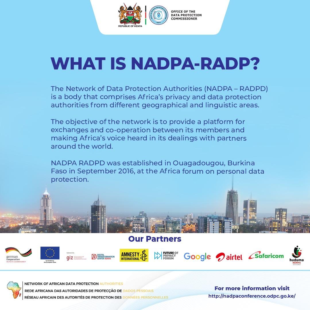 Established in Ouagadougou, Burkina Faso, in Sep 2016, NADPA-RADPD aims to amplify Africa's voice in global discussions on data protection &privacy, advocating for policies that uphold individual rights and promote responsible data governance
#NADPAConference24
Data ProtectionKE