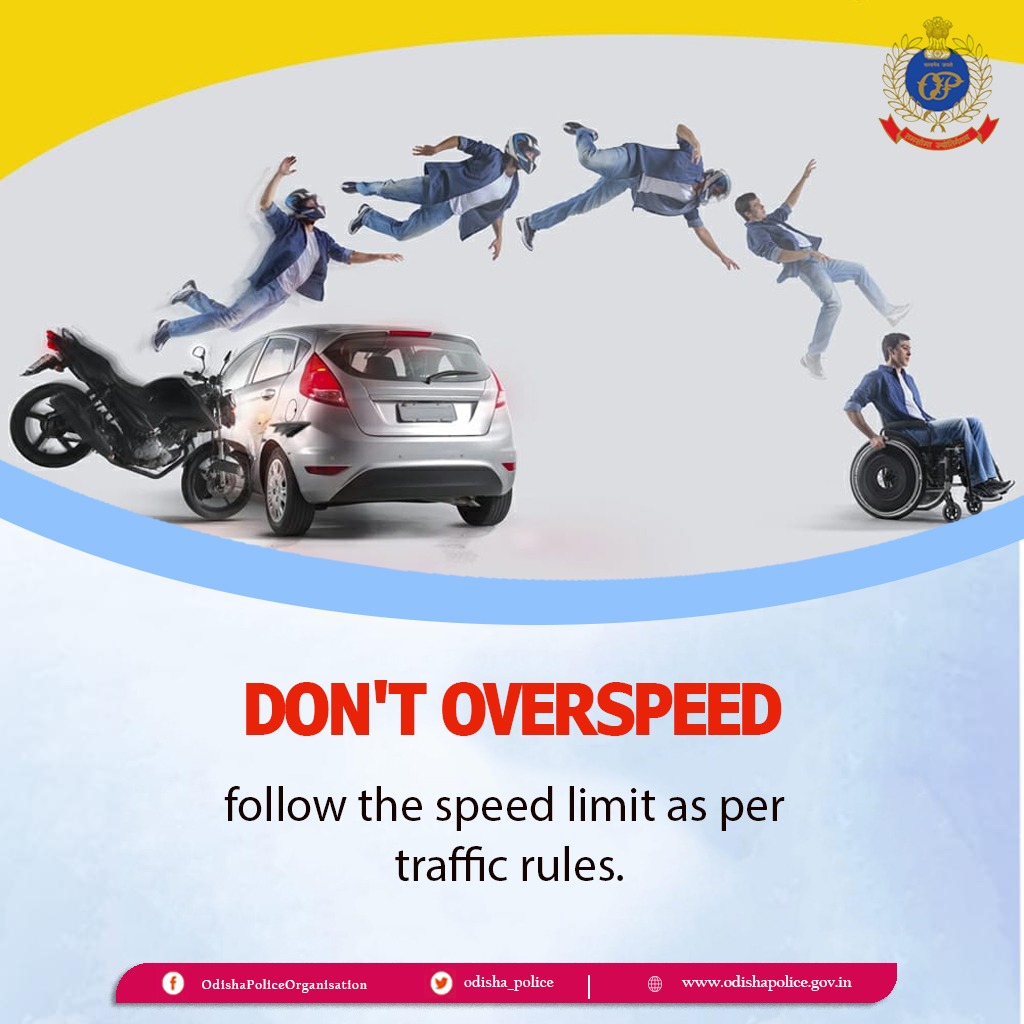 Stay safe on the roads! Overspeeding is a major cause of accidents. Follow the speed limit & drive defensively. #RoadSafety