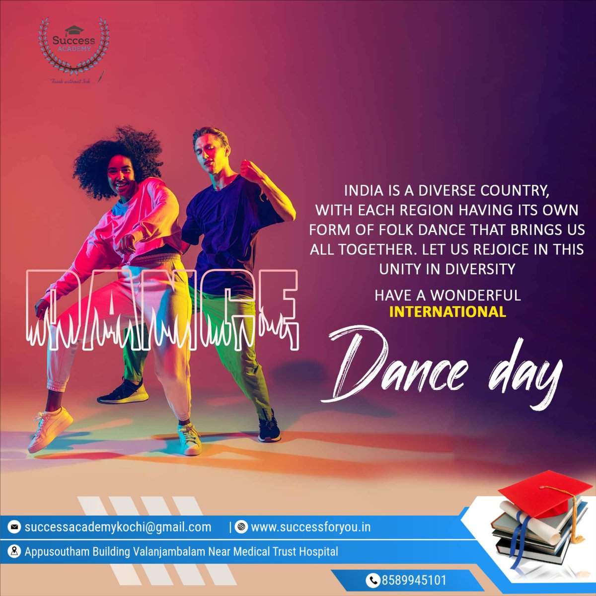 #InternationalDanceDay #DanceDay #WorldDanceDay #DanceCelebration #DanceCulture #GlobalDance #DanceCommunity #DanceIsArt #CelebrateDance #MoveYourBody #DancePassion #UnityThroughDance #LoveForDance #DanceInspiration #DanceTogether  #SSCCoaching #BankCoaching #SuccessAcademyKochi