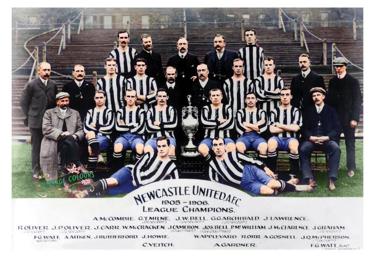 On this day in 1905: Newcastle United Football Club are crowned League Champions of England for the first time. Nice pic of the League champions getting ready to kick off the new season.