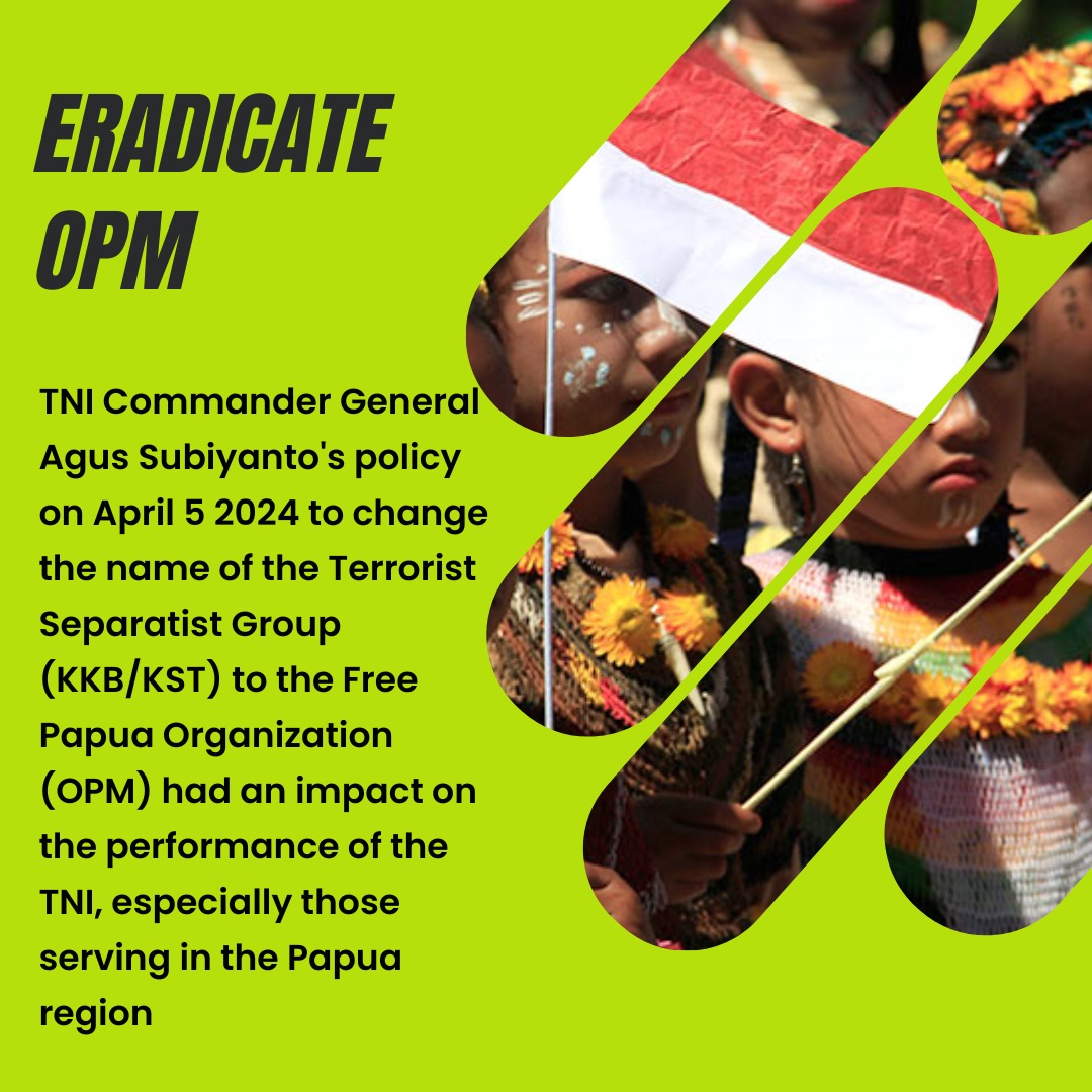 change the name of the Terrorist Separatist Group to the Free Papua Organization (OPM) had an impact on the performance of the TNI, to take action in the field by providing certainty in maintaining security
#militaryoperations #Humanity #SavePapua #eradicateOPM #nationalsecurity
