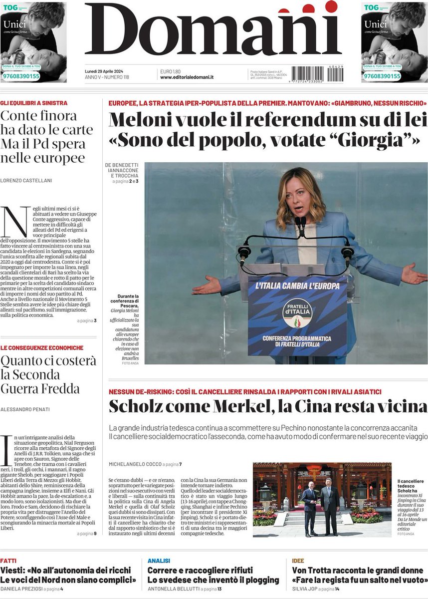 #Primepagine #29aprile2024 #AltriMondi #EdicolaAngel🗞️📰