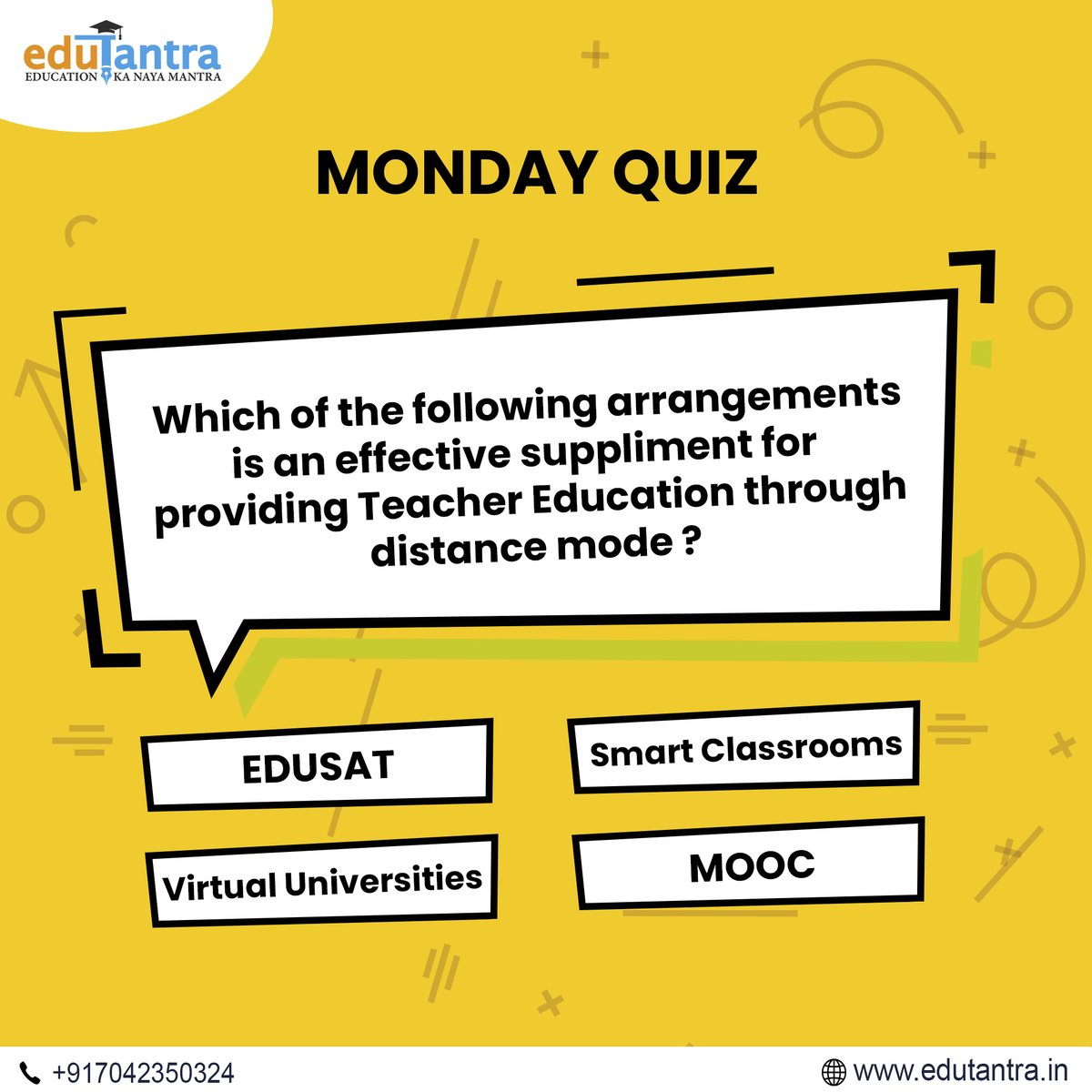 Let's see who's the quiz champ!!
👉Comment your answer and join the brain battle!
.
Website Link in Bio✨
.
#quiz #QuizTime #FacebookQuiz #QuizChallenge #education #educationmatters #onlineeducation #onlinelearning #distanceeducation #Edutantra