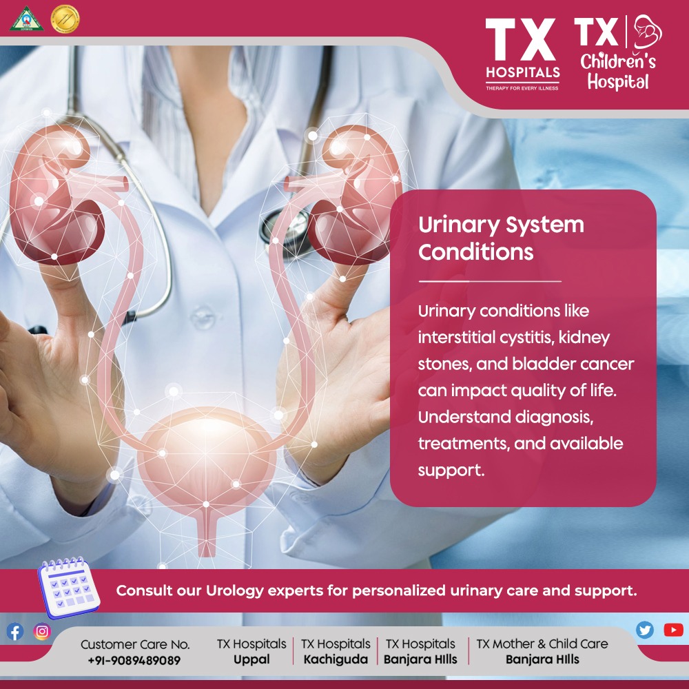 Expert care for urinary conditions 🩺💧. From interstitial cystitis to kidney stones and bladder cancer, our Urology team provides tailored support. Consult us today. Book Now: txhospitals.in/specialities/r… Call Now: 9089489089 #Urology #UrinaryHealth
