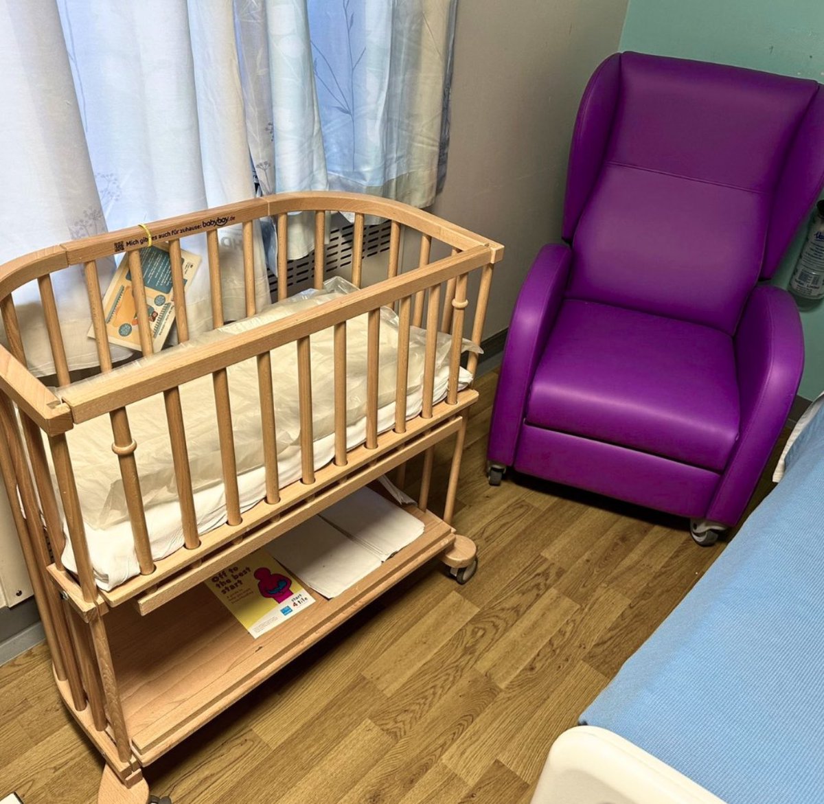 We love seeing our products when we are out and about & this cosy, little room in Harrogate is no different! 

The Maternity Recliner Chair fits perfectly next to the bed  & Co-Sleeper Cot has a soft, non-clinical look and can be placed alongside the bed to position baby safely.