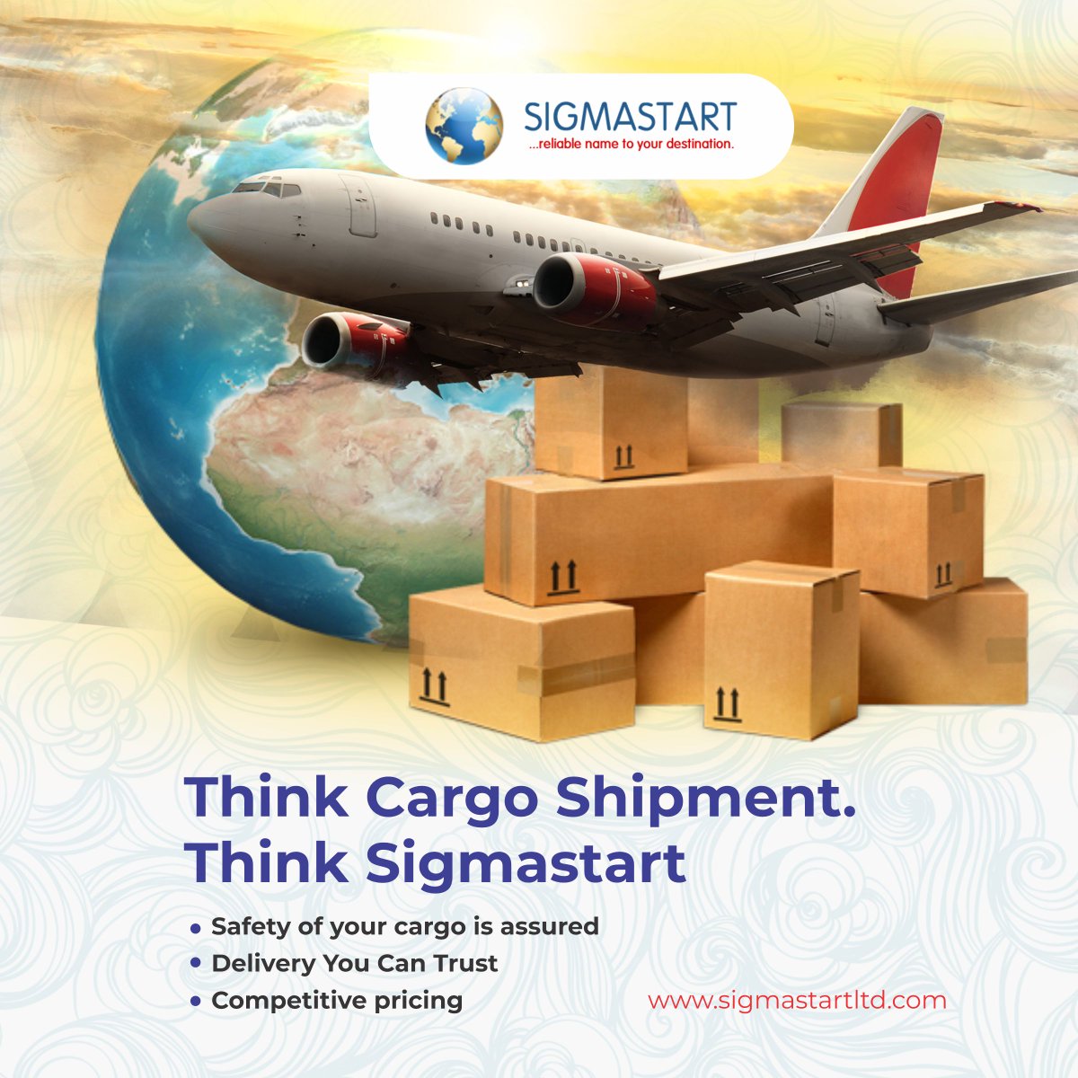 Think Cargo Shipment.
Think Sigmastart.

We are Sigmastart...reliable name to your destination.

#doorstepdelivery #corporateclient #nigeriansindiaspora #london #cargotonaija #uk2naija #uk #southlondon #nigeriansindiaspora #china #france #germany #india #sea #shipping #airfreight