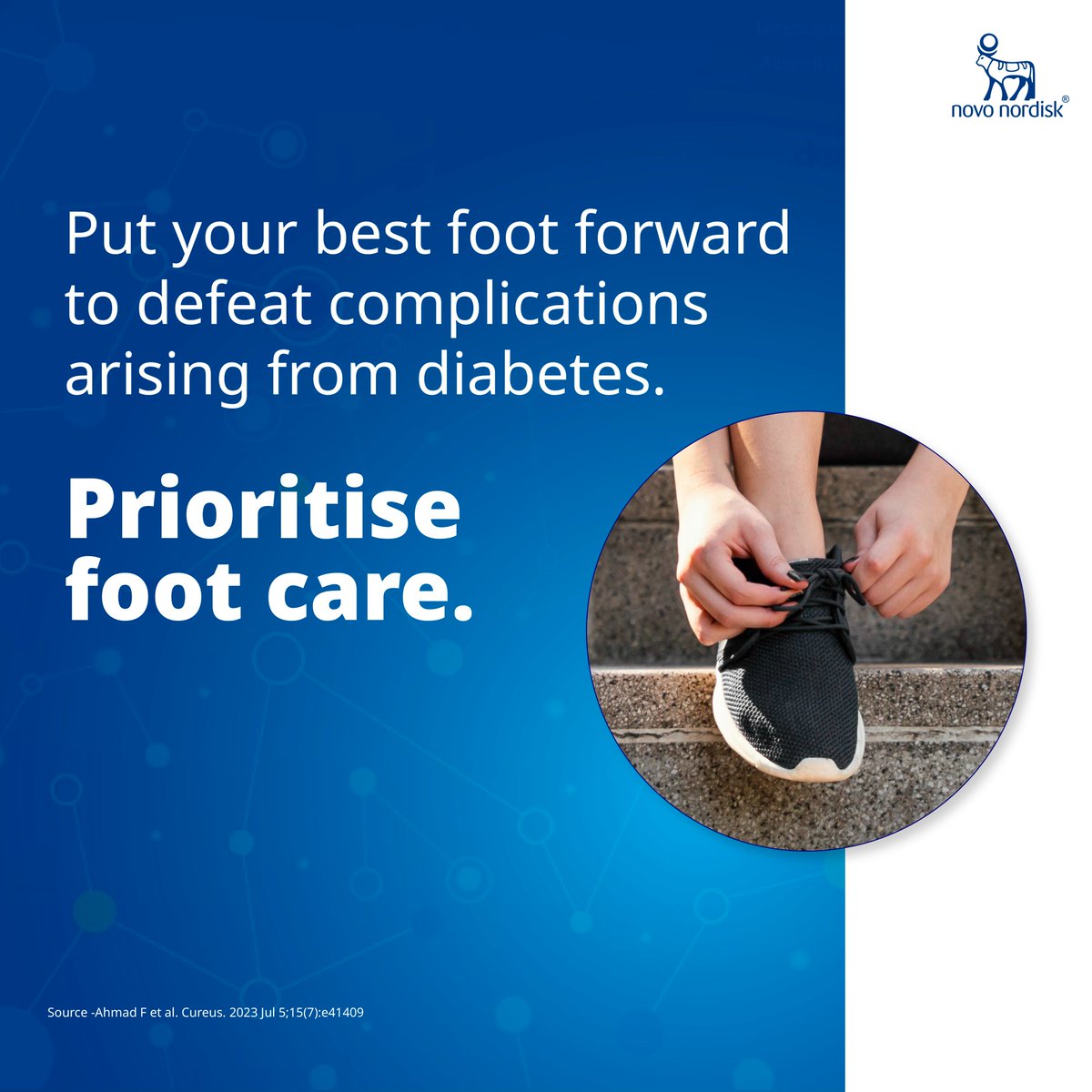 NovoNordiskIN's tweet photo. Taking good care of your feet is a significant aspect of diabetes care and management. Make foot-care a part of your daily hygiene. in case of an injury or edema on the foot, immediately consult a specialist

#DrivingChangeForGenerations #Diabetes #DiabetesManagement https://t.co/B877q2vSgj