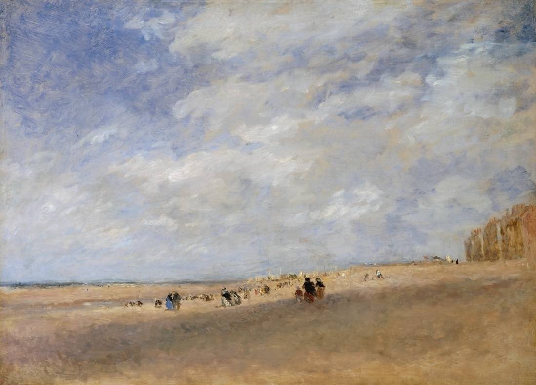 Rhyl Sands, c. 1854, oil on canvas, late work by David Cox the Elder, great English landscape artist, born #OTD 1783; preeminent watercolour painter who became proficient in oils, his work foreshadowed impressionism, influenced Monet & Pissarro. @Tate