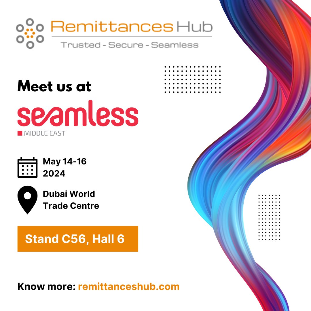 The future of cross border B2B #payments is here, and RemittancesHub is at the forefront! We're proud to announce our participation in @seamlessMENA 2024, from May 14th to 16th at the World Trade Centre, Dubai. Get ready to explore cutting-edge B2B #remittance services.