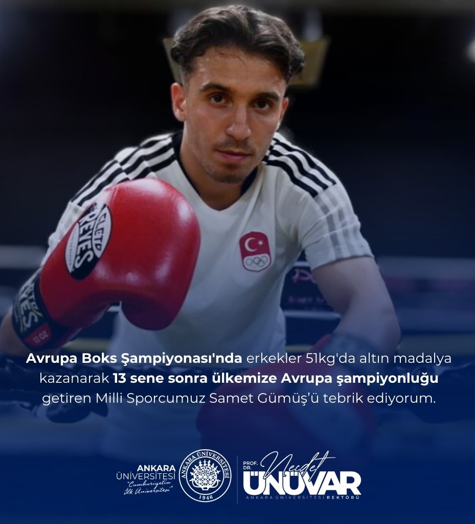 Avrupa Boks Şampiyonası'nda erkekler 51 kg'da altın madalya kazanarak 13 sene sonra ülkemize Avrupa şampiyonluğu getiren Milli Sporcumuz Samet Gümüş’ü tebrik ediyoruz.