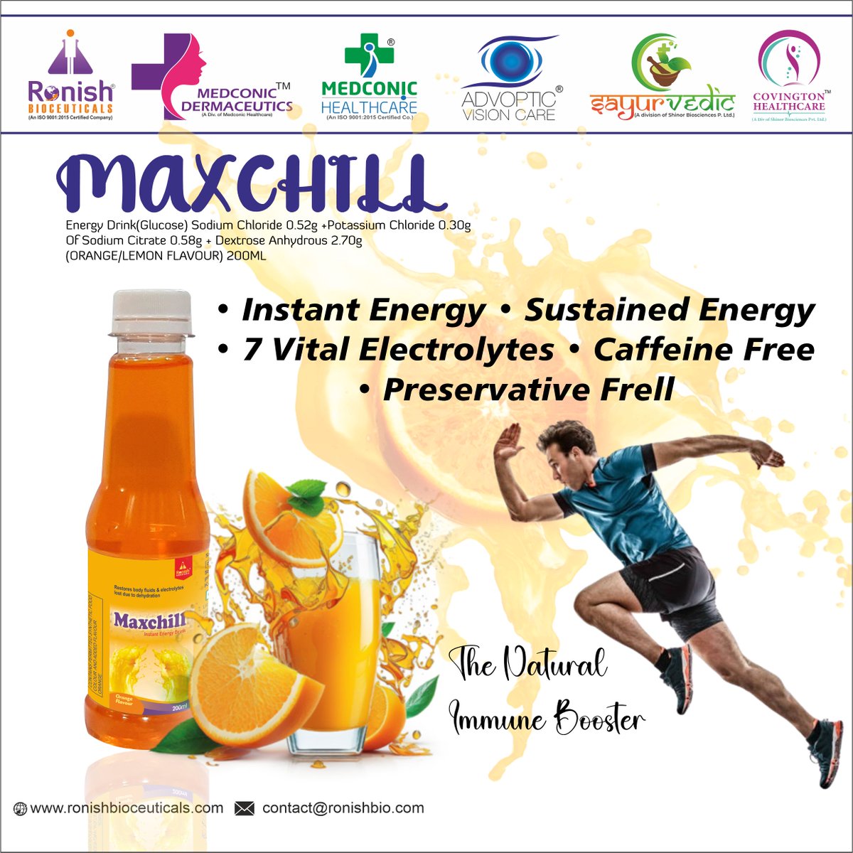 🌟 Introducing MAXCHILL by Ronish Bioceuticals - the ultimate energy booster to keep you going all day! 💥

#MAXCHILL #EnergyDrink #PCDPharmaFranchise #Health #Wellness #RonishBioceuticals #BeYourBestSelf #BoostYourEnergy #TakeCharge #Productivity #JoinUs