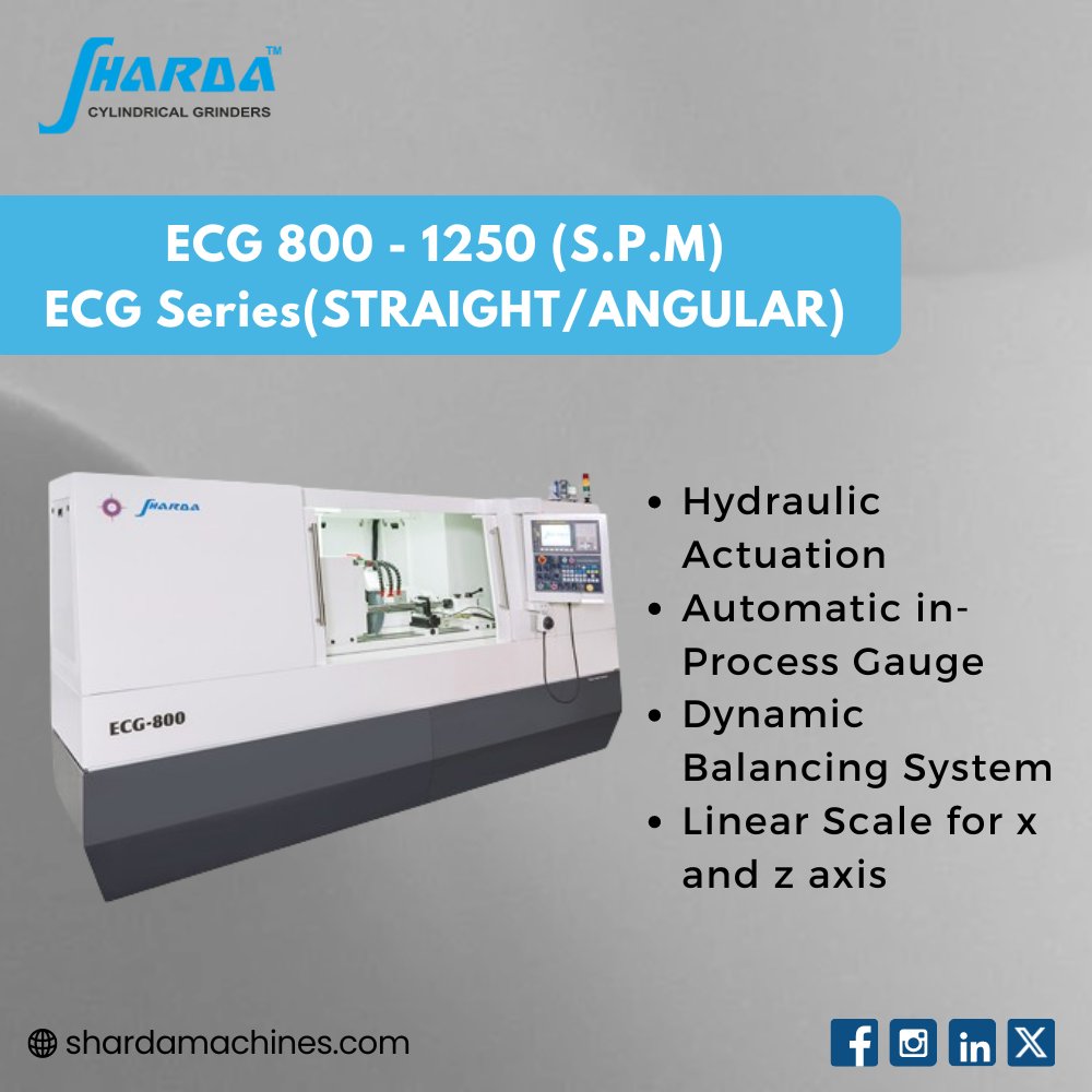 sharda_machine's tweet image. Experience our ECG 800 - 1250 (S.P.M) machines, whether it's the smooth lines of the STRAIGHT series or the dynamic angles of the ANGULAR series.🚀

🌐 shardamachines.com
📞 +91 89807 10300

#spmmachines #Hydraulicunivarsal #cncmachines #manufacturing #shardamachines #india