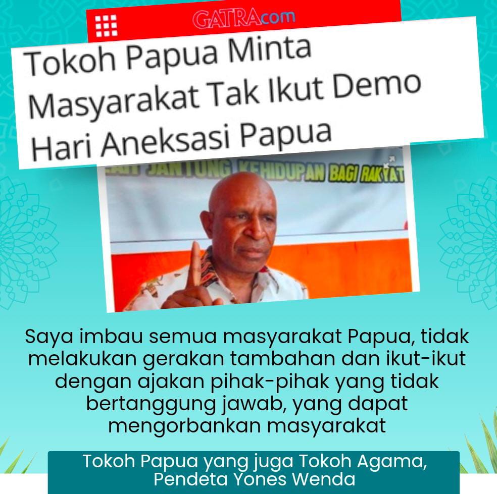 Debu_k3hidupan's tweet photo. Jangan terprovokasi, Apalagi dalam menyukseskan Pilkada serentak bupati dan gubernur yang akan berlangsung beberapa bulan ke depan.

#JanganProvokasiRakyatPapua https://t.co/St1BbavF4t