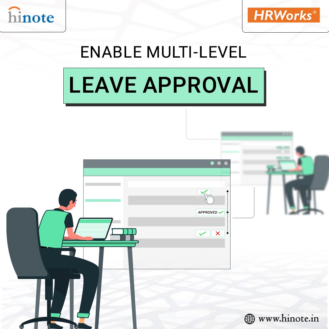 HRWorks allows creation of workflow for approval of leave application across different levels in the organization. 

#hinote #hrd #recruitment #payrollmanagement #hrsolutions #statutorycompliance #payroll #outsourcing #hrpolicy #hrstrategy