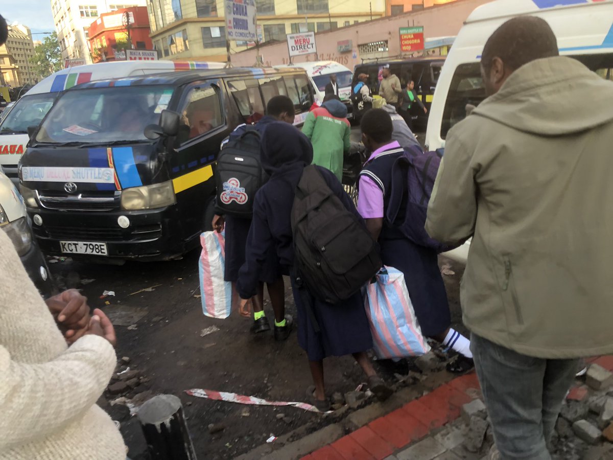 This matatu operator plying the Meru route refunds students their fare and directs them where to get a bus to return to their homes