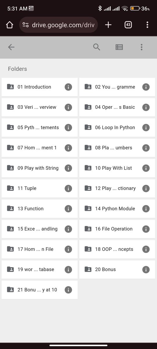 I Have Collection full python Courses. Free of cost for learning 🚀 To get these Courses Link ⭐Do follow me(so i can DM you) @farhan40406 ⭐Like & RT ⭐Comment 'DR'