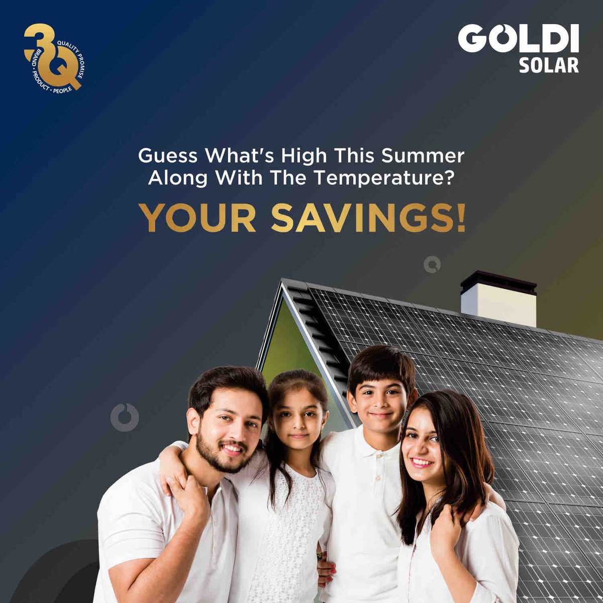 Don’t let the heat burn your pockets. Install Goldi Solar today and save a ton.

#goldi #goldisolar #solarpower #solarenergy #summer #electricitybill #summersavings #savings #sustainbility #sustainable #greenenergy #cleanenergy