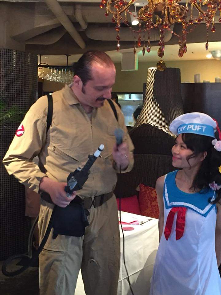 That time six years ago when I showed up to my wedding reception dressed like a Ghostbuster and my wife was Stay Puft