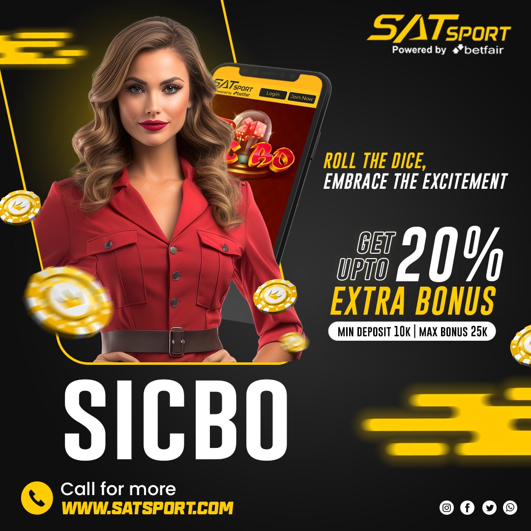 ✨ Get Lucky Today with #SATSPORT !!

🌟 20% Welcome #Bonus Offer Available for New IDs
🌟 Up to 5% Bonus on Every Deposit
🌟 1000+ #CASINO Games

#satsport #casinobonus #casino #PlayToEarn 
#HardikPandiya #IPL2024 #IPLUpdate #T20 
#T20WorldCup2024