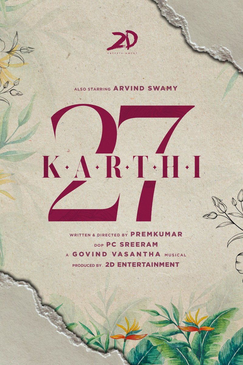 #Meiyazhagan Update🤩

- Shooting has been Completed🎥

- Post production work is also going on. 

- The first look poster will be released soon. 

#Karthi27 | #Karthi | #Kaithi2