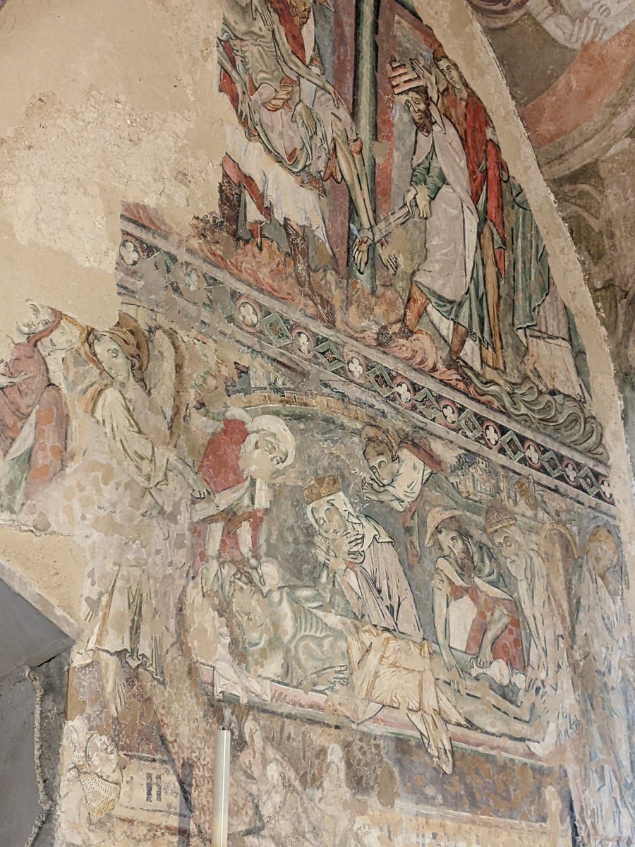 Wall painting of Christ entombed in the Holy Sepulchre chapel, Winchester cathedral - 12th century #medievalmonday