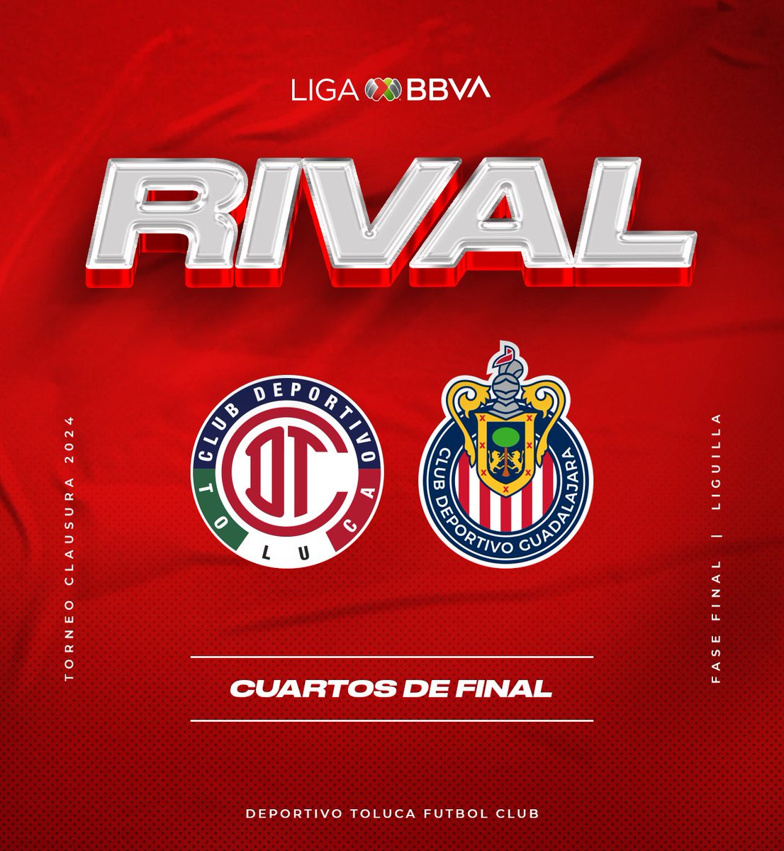 👹🆚️🐐| ¡Ya tenemos rival para los #4tosDeFinal! Nos enfrentaremos con @Chivas. #NuestroViaje | #TuMismaSangre