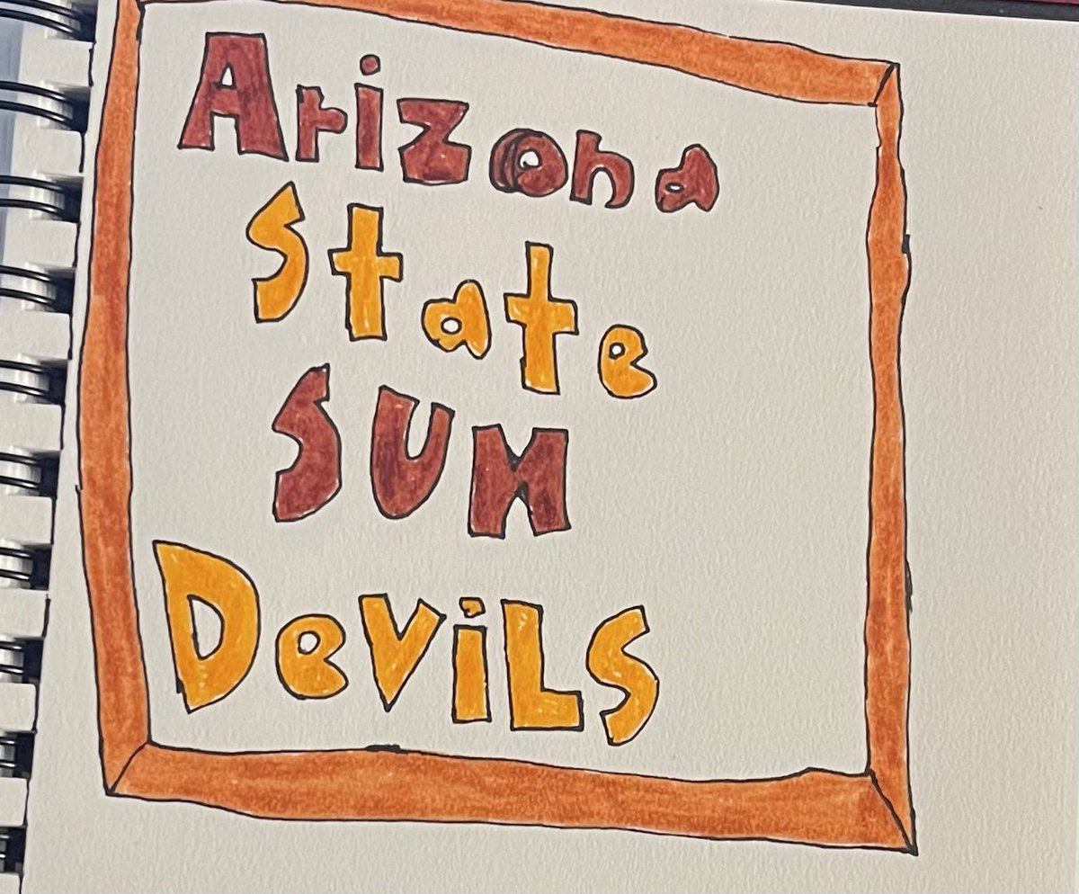 My New Sun Devil artwork #2024art #sundevils #sundevilart #arizonastatesundevils #arizonastateart #sundevilemilysart #handdrawn #forksup