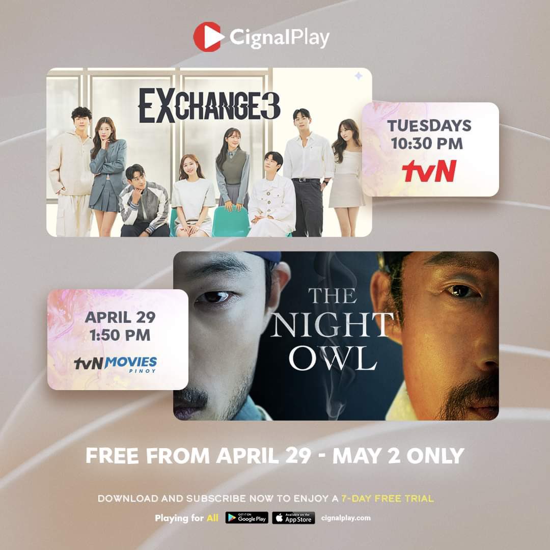 Unstoppable thrill and K-Drama fix wherever you go with tvN Premium and tvN Movies Pinoy on #CignalPlay! Not yet on Cignal Play? Download the app and register for FREE from the Google Play or the App store: qrco.de/CignalPlay #PlayingForAll