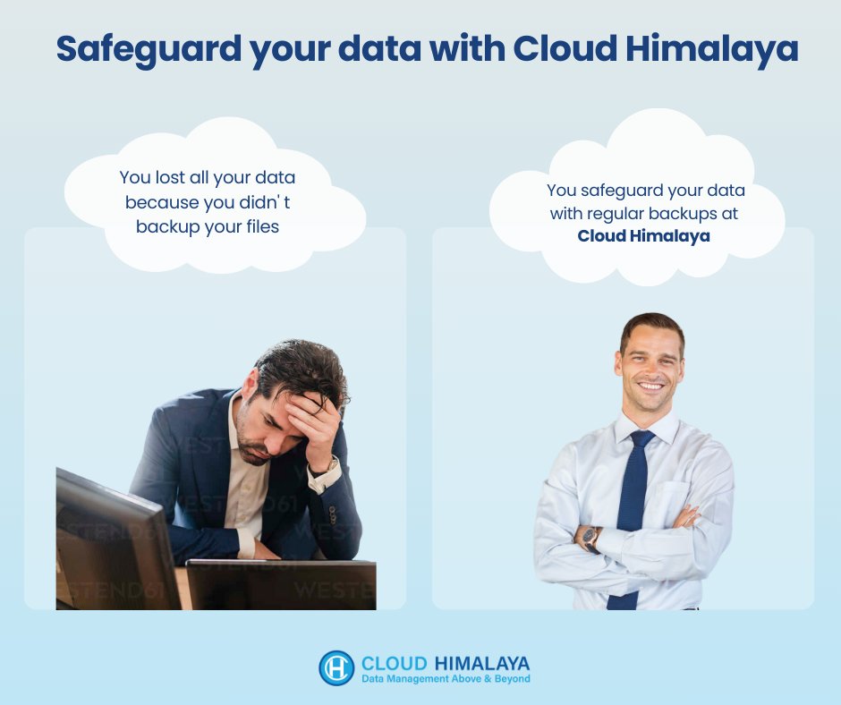 Don't let data disasters happen to you. Trust Cloud Himalaya for peace of mind with regular backups.

#DataDisasterPrevention #SecureDataStorage #BackupWithConfidence #Cloudhimalaya