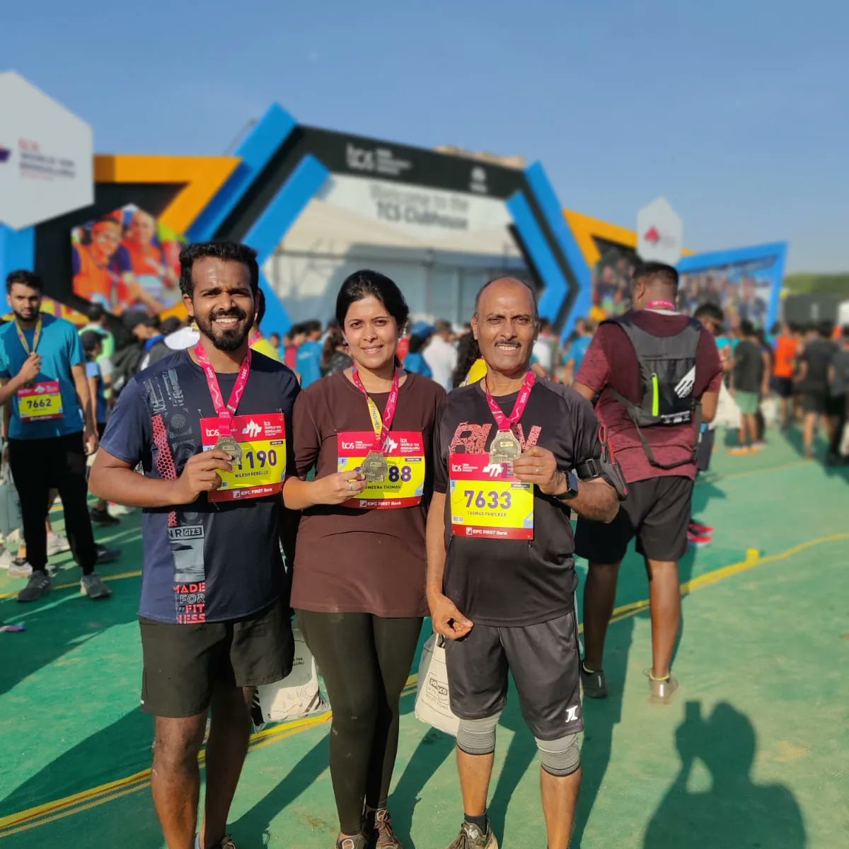 #TCSW10K #running #runforfun Daughter, son in law and self completed the TCS World 10 K Run at Bengaluru on Apr 28. As a family, our 5th attempt. Fantastic, breathtaking atmosphere with more than 30000 of all ages; oldest being 96 yrs, participated. Run for fun and good health.