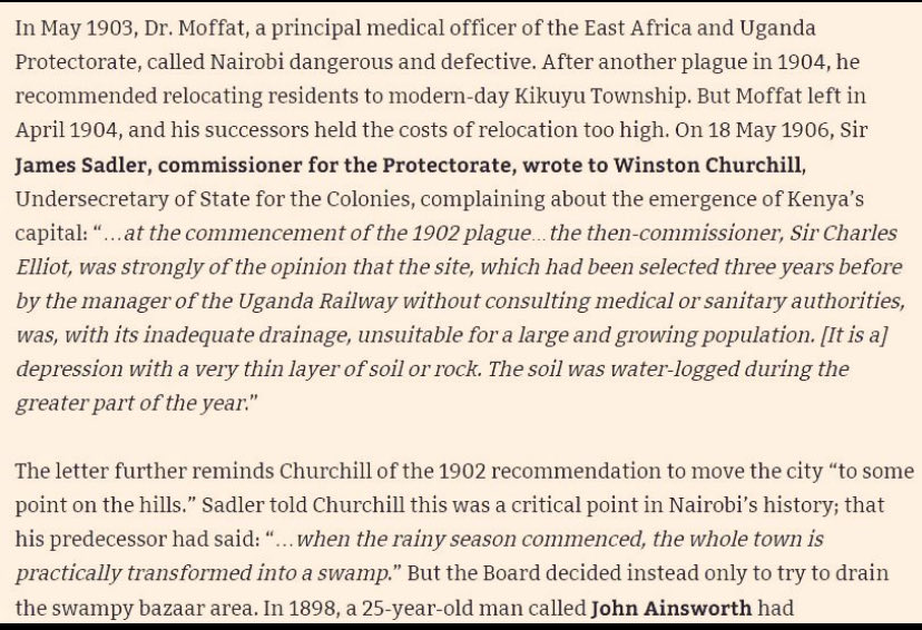 I came across this and thought of sharing. Apparently, the City of Nairobi (now Nairobi County) was under discussion about the flooding issues in 1898-1904. Someone tried to twist the narrative & blame the colonial masters. Are we this dumb since 1963?⁦⁦@SakajaJohnson⁩