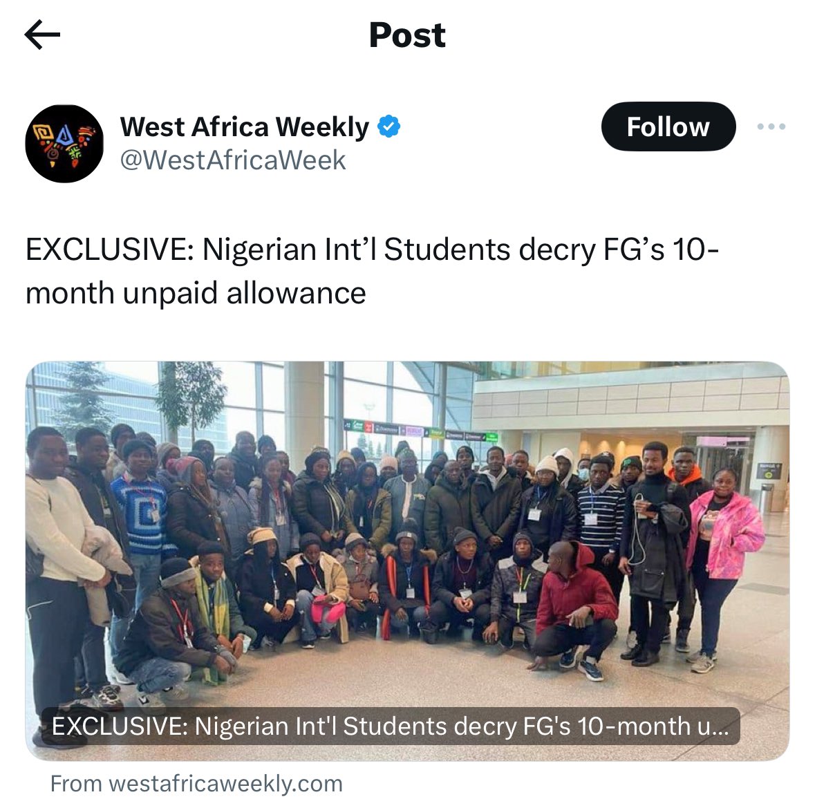 Nigerian Students in Russia, Algeria, Hungary, and Morocco, who are beneficiaries of the Bilateral Education Agreement scholarship program under the Federal Scholarship Board (FSB) are owed 10 months’ worth of their feeding and accommodation allowances. They are now being kicked…