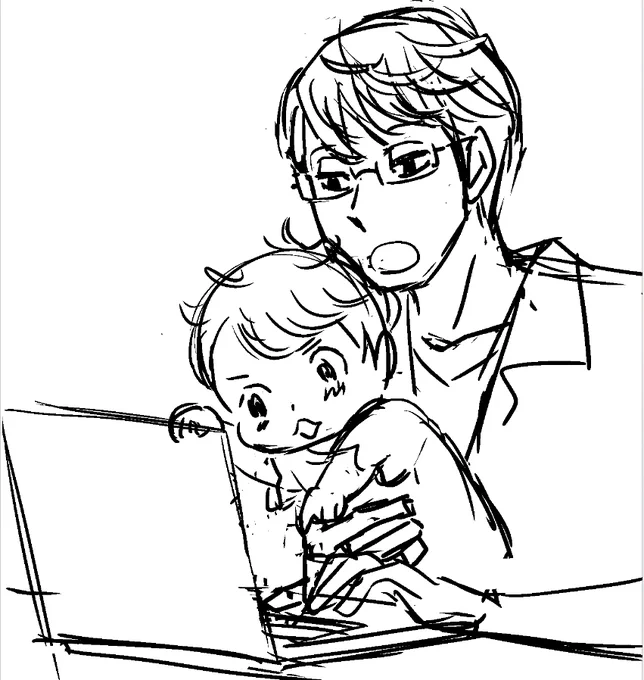 「夕暮れのあなたは、少し首をかしげて」扉絵のラフ(ボツになったもの)
いつか描こうと思っていたけどもう連載終わるし最終回にこの扉絵はないな…ということでここに載せます 