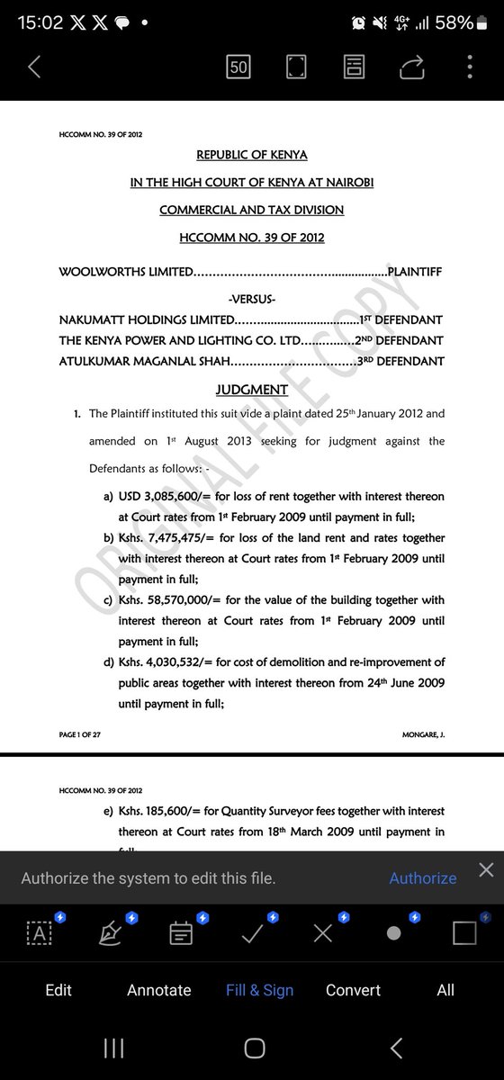 The Nakumatt Downtown fire tragedy of 28th January 2009. 
Who was responsible for the fire? How much damages awarded to the landlord?

As decided by Hon. Lady Justice Josephine Wayua Wambua Mongare.

On 28th January 2009, a huge fire engulfed Woolworths House, then located..