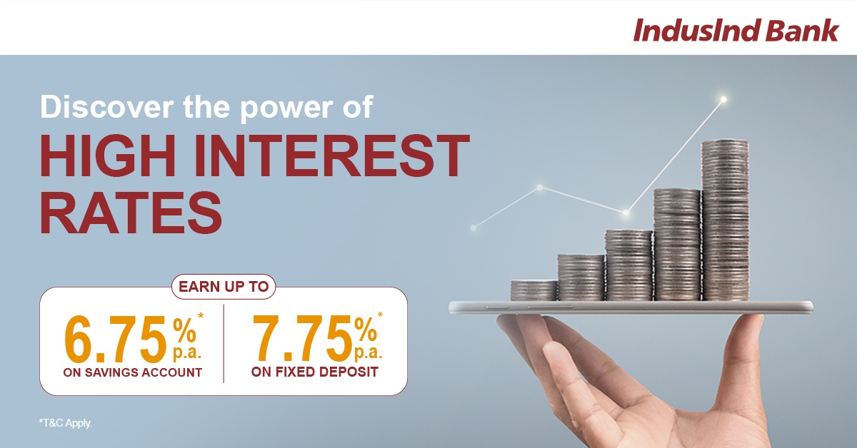 Earn more on your savings like never before! Get best-in-class interest rates with IndusInd Bank Savings Account & Fixed Deposit. 

Apply Now: bit.ly/46wLUfM

#IndusIndBank #SavingsAccount #Funds #HighReturns #FixedDeposit #Future #Secure #AssuredReturns