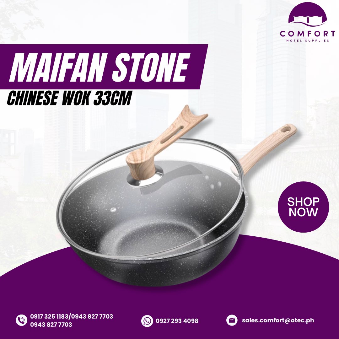 Elevate your stir-fry game with the unparalleled heat retention and natural non-stick properties of a traditional Chinese wok crafted from authentic Maifan Stone 👩‍🍳🍳
#hotelathome #hotelph #airbnb #comforthotelsupplies #comfortph #hotelamenities #maifanstone #chinesewok