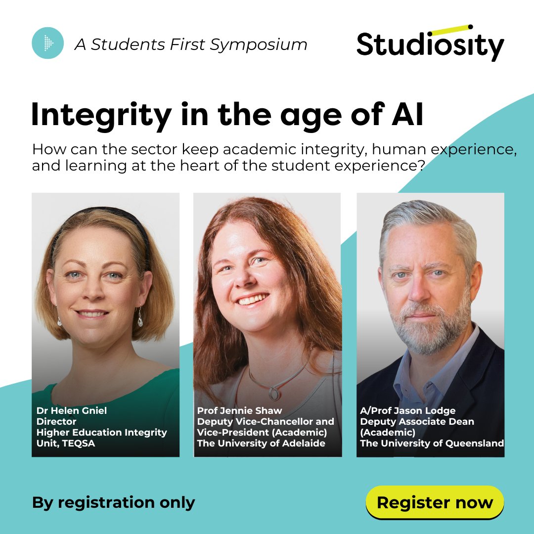Register now for next week's #integrity session with Dr Helen Gniel from @TEQSAGov, Prof Jennie Shaw from @UniofAdelaide, and Jason Lodge from @UQ_News. Join hundreds of colleagues for this important discussion : us02web.zoom.us/webinar/regist…