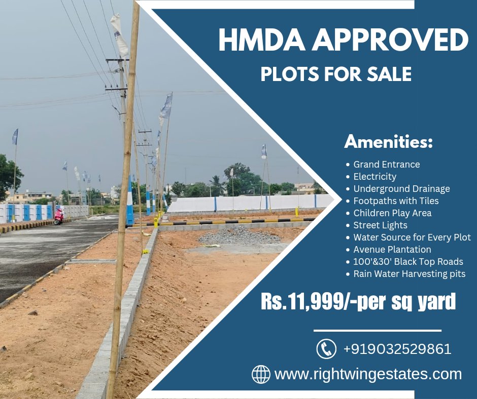 HMDA APPROVED AND RESIDENTIAL PLOTS FOR SALE IN HYDERABAD
.
.
.
.
.
.
.
.
.
.
#openplots #residentialplots
#hmdaapproved #gatedcommunity #plotsforsale #readytoconstraction
#cleartittle #spotregistration #openplotsforsale #hyderabadooenplots #openplotsinhyderabad #rightwingestates