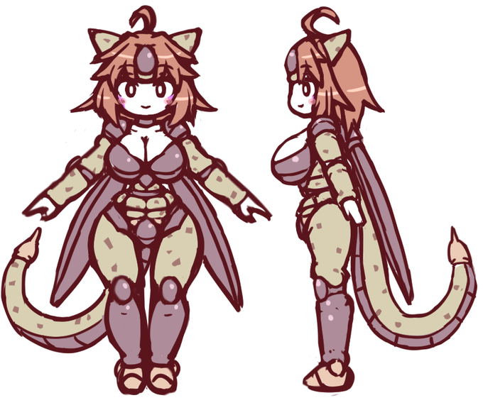 3D練習用デフォルメセル娘さん 