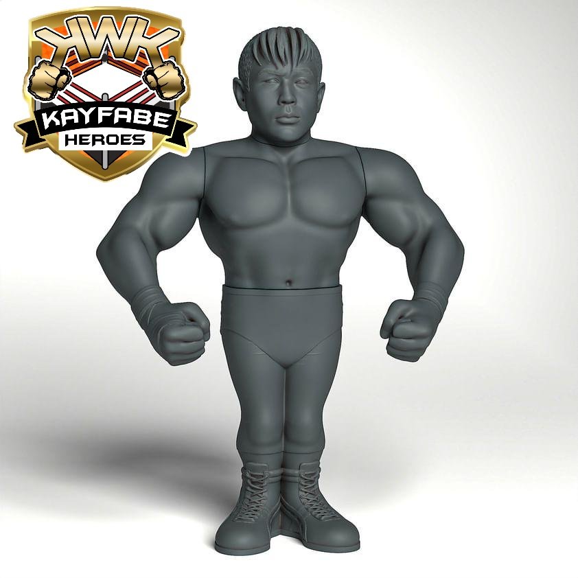The full render for KWK @takam777. This will be the first jumper looking figure for the line, and will come with a soft good entrance gown, based off his WM 14 gown. It is slated for preorder with @MegaTJP in the Battle of Jr. Heavyweight Champions theme in single packaging.