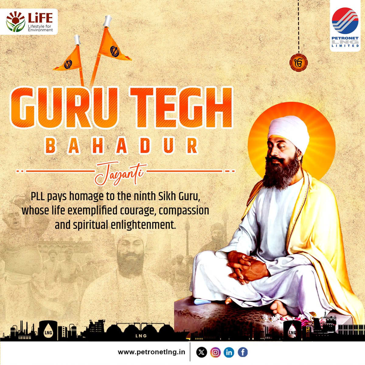 PLL pays homage to the revered Guru Teg Bahadur ji on his Prakash Parv today. His teachings of compassion, tolerance and righteousness are an inspiration to all. Let us imbibe his noble virtues and strive for a world filled with peace and harmony. #GuruTegBahadurJayanti