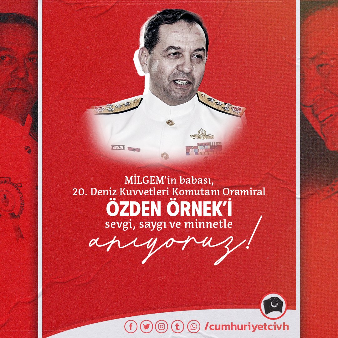 cvpgenelmerkez's tweet photo. ilk kez Oramiral Vural Bayazıt döneminde 93’lerde gündeme gelen Milgem adıyla anılan ve çeşitli sebeplerle durdurulan projeyi 2003 yılında hayata geçiren ve Türkiye’yi, kendi gemisini dizayn ve inşa eden 14 ülke arasına sokan, TCG Anadolu ve İstif Sınıfı Firkateyn projesinin sahibi Donanmanın Altın Çocuğu Özden Örnek Amiraldir. Türk Donanması’nı millileştirip dünya ligine çıkartan en önemli şahsiyet olan Özden Örnek’ten Abd, küresel ihanet çetesi Fetö eliyle intikamını alarak Türk Denizciliği’nin ilerlemesini durdurmak amacıyla Ergenekon ve Balyoz davaları ile hedefe koyulmuş ve firari Fetöcü savcı Zekeriya Öz tarafından Darbe Günlükleri isimli sahte belgelerle tutuklanıp 3,5 yıl hapis yatırılmıştır. Dünyanın hiç bir devletinde kendi değerlerine böylesine bir ihanet görülmemiş ve Özden Örnek amiralin hastalanarak ölümüne sebebiyet verilmiştir.

Türk milleti ve donanmanın asil evlatlarının kendisine vefa borcu vardır!

İhanetlerin hesaplarının sorulması fikirlerin yaşatılması ve çabaların sürdürülmesi ile mümkün olacaktır. 
Değerli anısı önünde saygıyla eğiliyor ve söz veriyoruz. Ruhu şad olsun.

#ÖzdenÖrnek