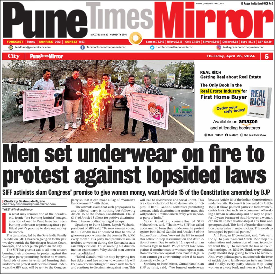 When Political Parties will include Manifesto for MEN? #BurnYourUnderWear #BurningYourUnderwear4NOTA